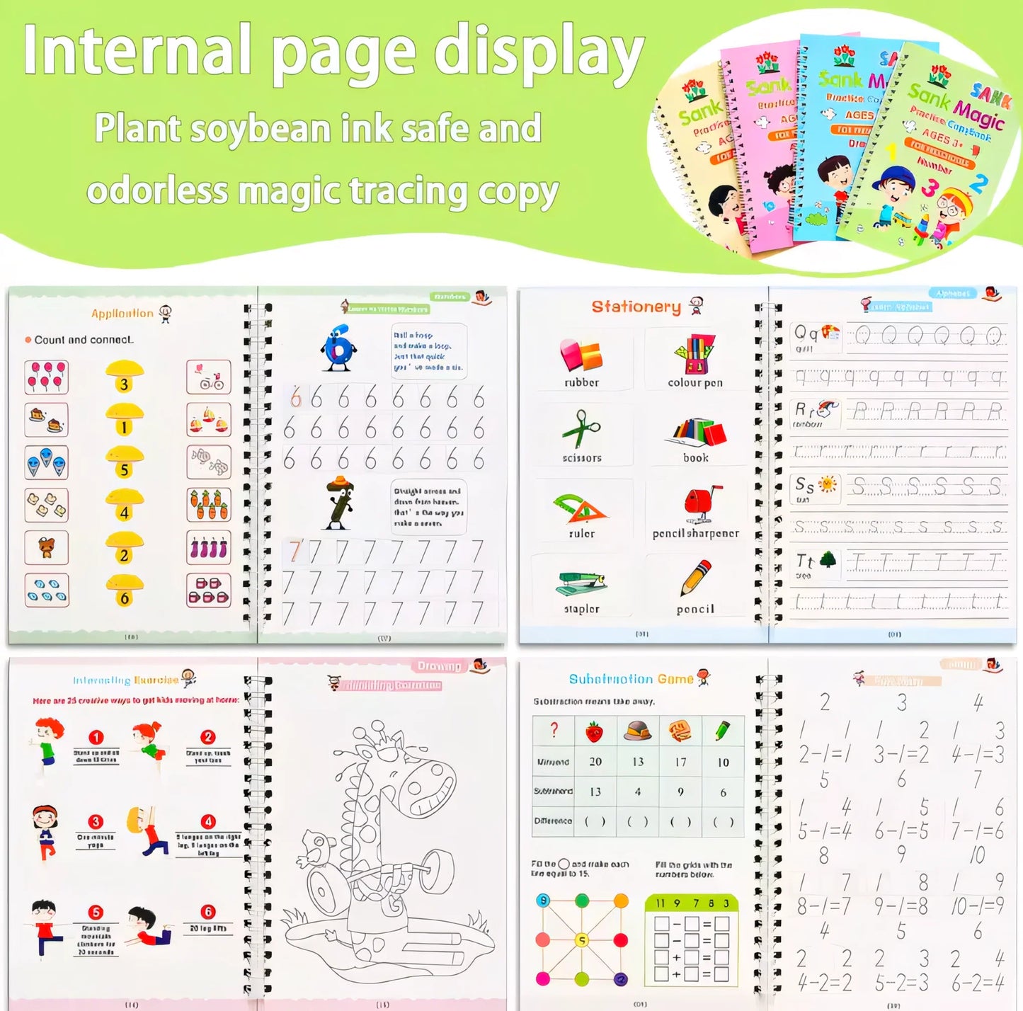 Magic Book™(4 BOOKS,1 PEN,1 GRIP,10 REFILL)